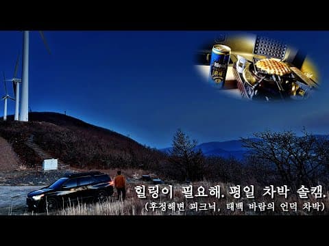 트래버스 노지 차박 솔캠 / 태백 바람의 언덕 / 후정해변 / 캠핑요리 살치살 스테이크, 와플팬 감자빵
