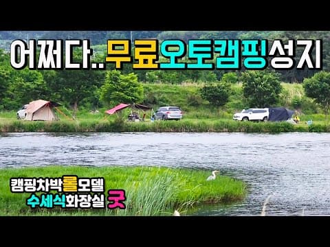 청도 새들교 금천체육공원 오토캠핑 차박 캠핑카여행 차박지 탐방, 화장실 2곳, 초록초록한 강변노지, 인근 체육시설 편의시설